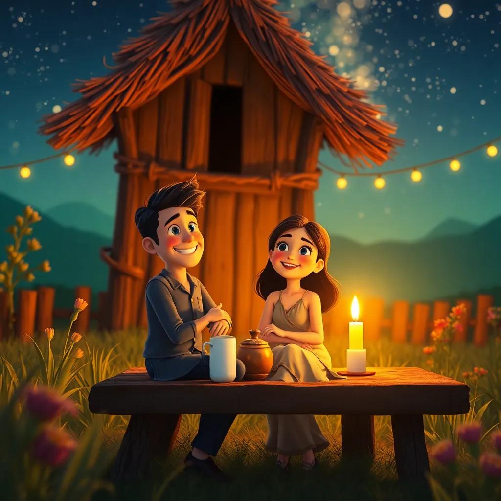 Uma cena final do vilarejo, agora mais unido e feliz, com Zeynep e seus amigos em destaque, arte digital, cenário vibrante, cores calorosas, qualidade detalhada