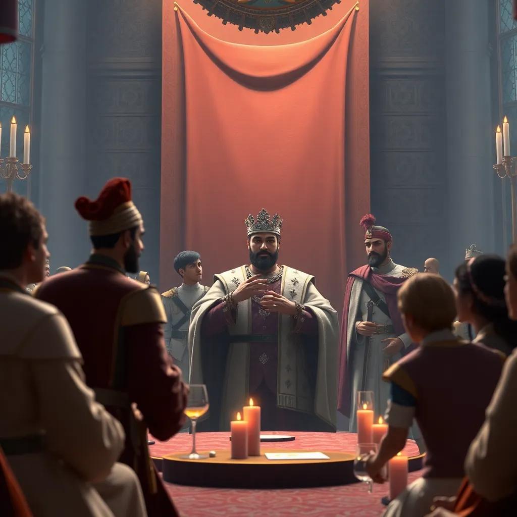 Uma cena histórica mostrando Dom Pedro I em um discurso, com amigos assistindo, o ambiente é cheio de emoção, com bandeiras e pessoas ao fundo, digital art, estilo histórico e envolvente, qualidade elevada