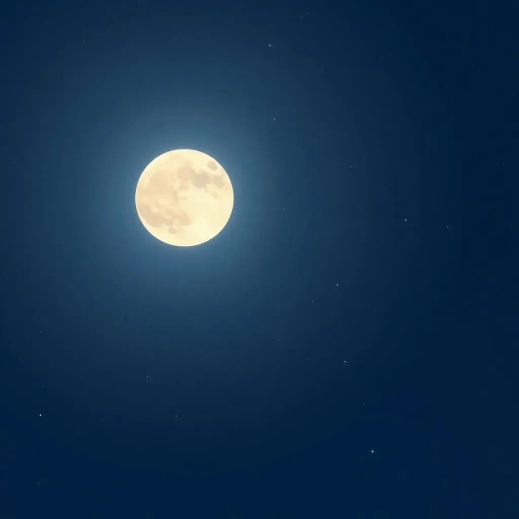 A serene night sky with the moon shining brightly and stars twinkling, a reminder of friendship and magic, simple, beautiful, calming