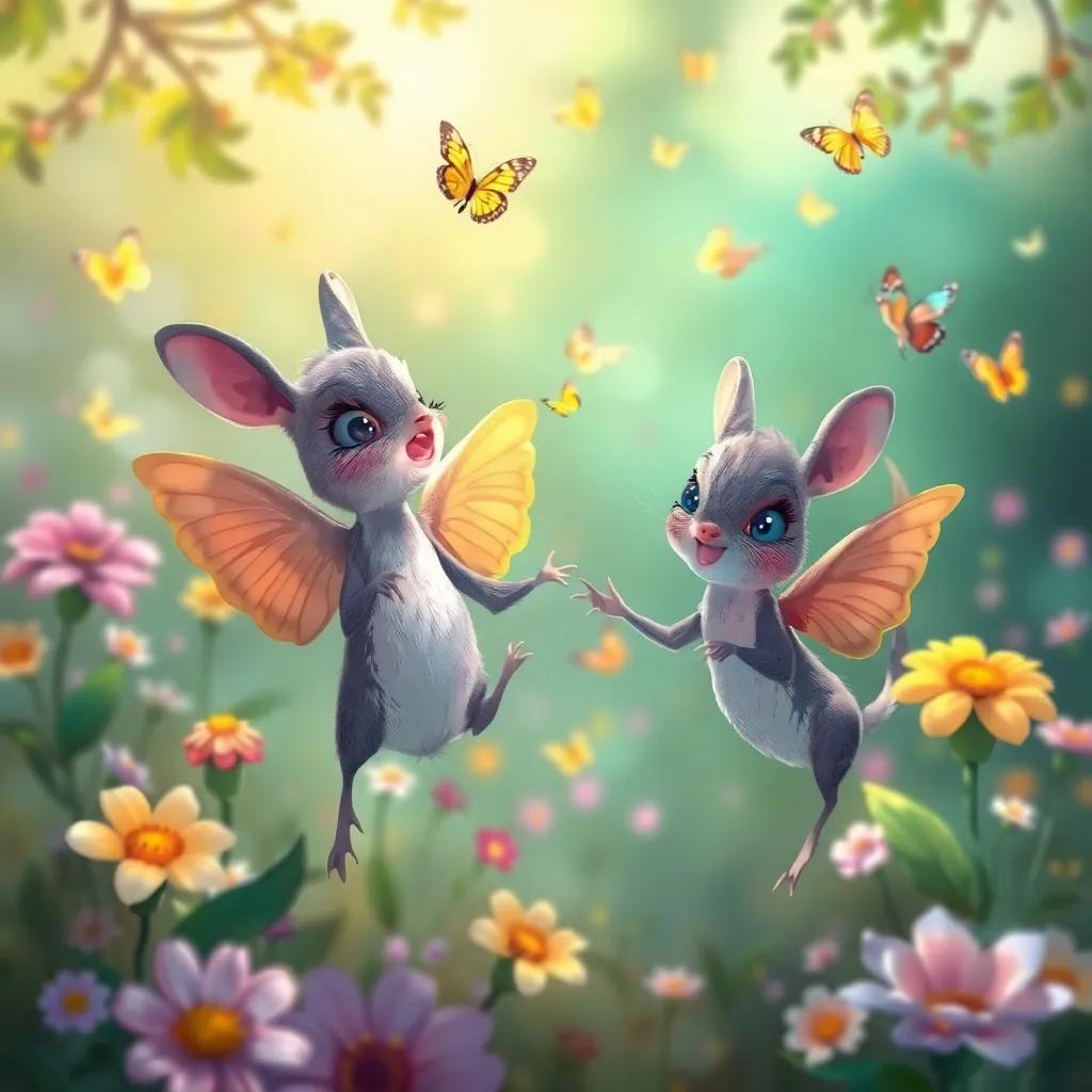 Ranas con flores y mariposas bailando alrededor, el ambiente lleno de alegría, las ranas girando y moviéndose, digital painting, vibrante, infantil