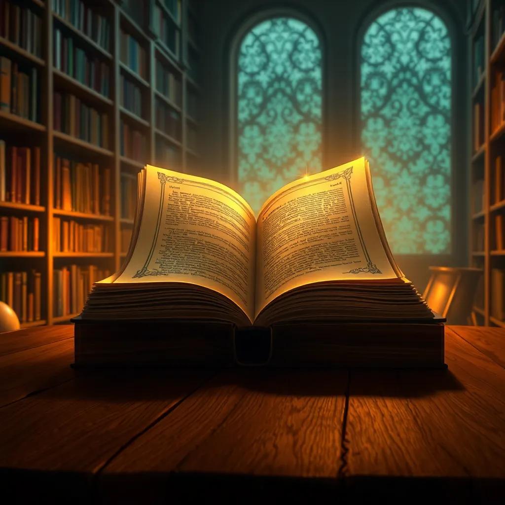 Un libro dorado pero cerrado, con un candado brillante, reposando sobre una mesa de madera en la biblioteca, ambiente misterioso, suave resplandor, arte digital, ilustración de ensueño