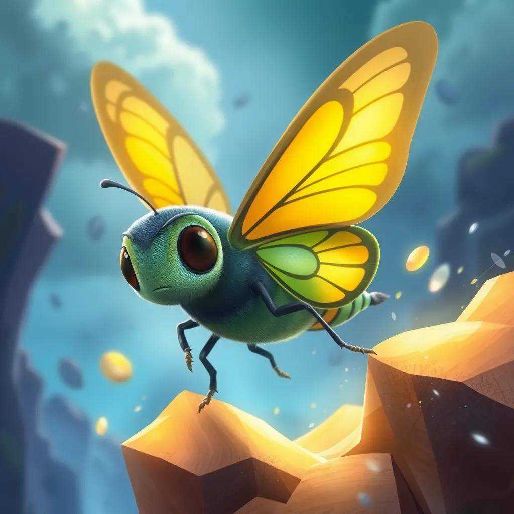 A borboleta enfrentando desafios com coragem, ilustrações que mostram tempestades, colinas e ajuda a outras criaturas, estilo vibrante e estimulante, digital art