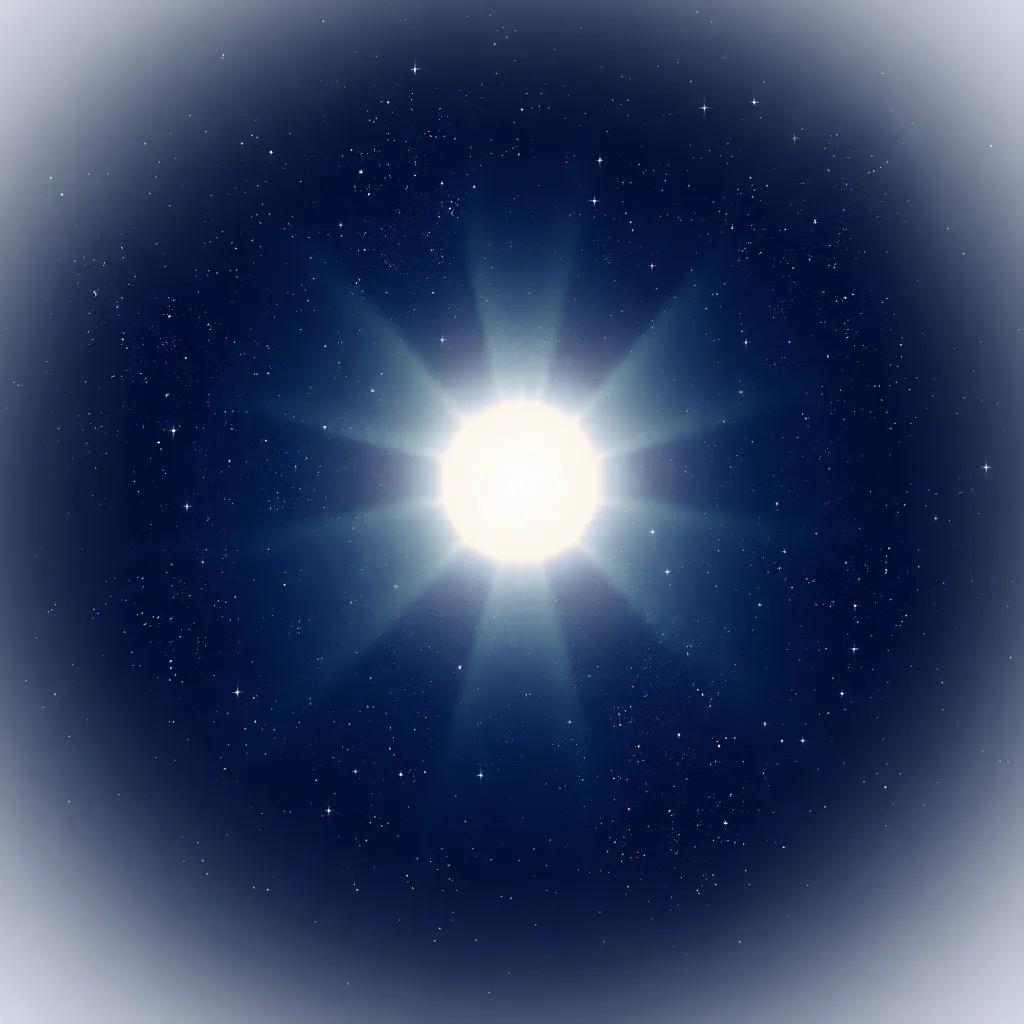 An impressive view of the North Star shining brightly in the night sky, surrounded by twinkling stars and a soft glow of moonlight, illustration, detailed, captivating, inviting atmosphere, high quality