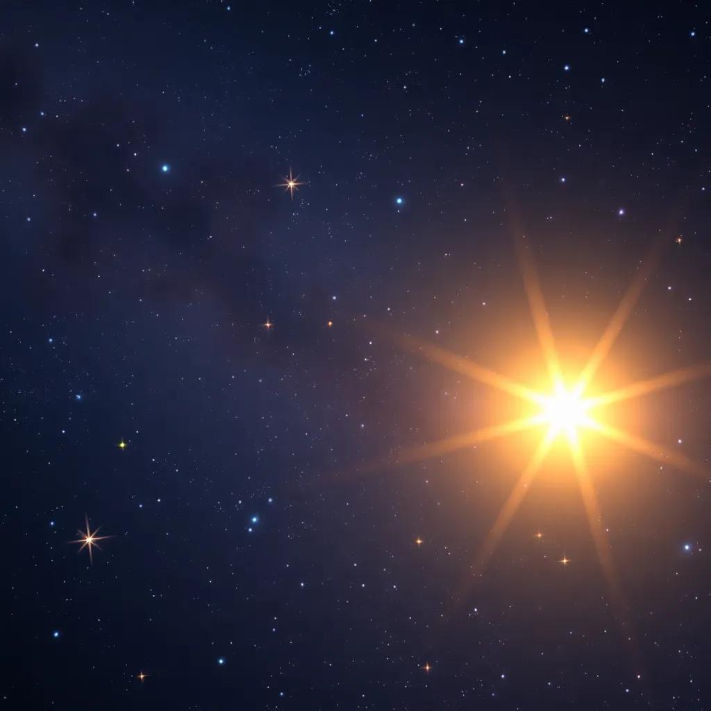 A bright star named Sirius shining brilliantly among the other stars in the sky, viewed from the perspective of Oliver and his friends, digital painting, sparkling, illuminating, stunning imagery, high quality
