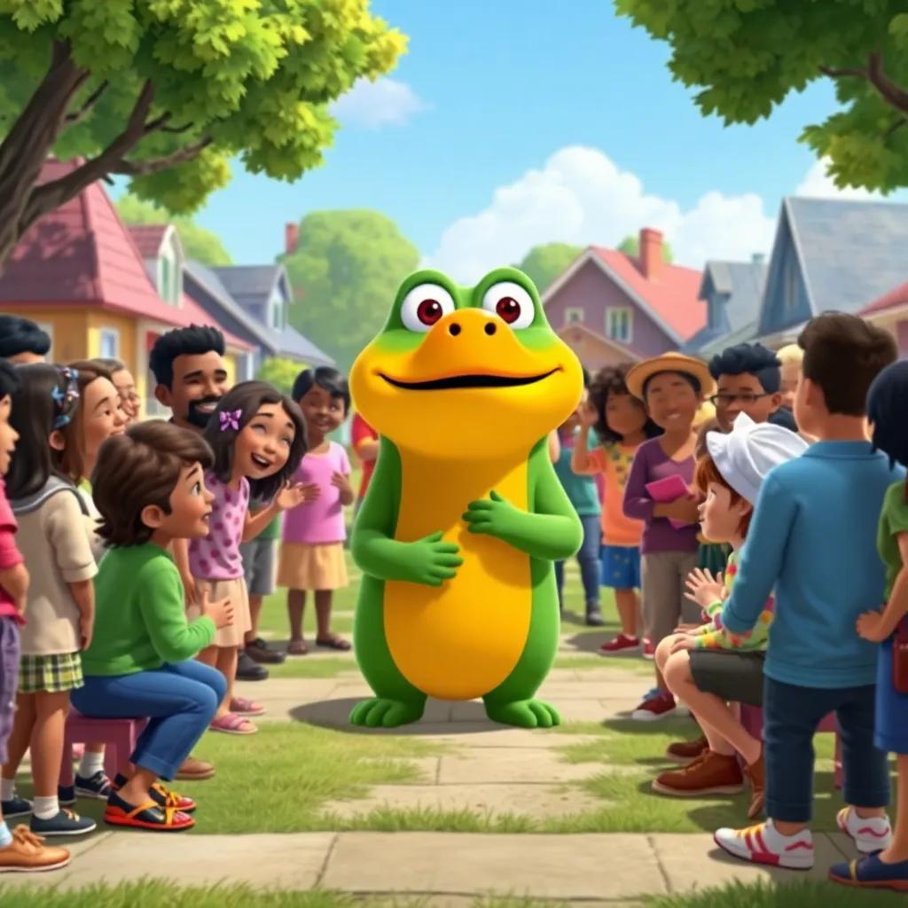 A community gathering with Otto at the center, people organizing fun activities and sharing embraces, a joyful neighborhood atmosphere, unity and happiness, bright and colorful, high quality