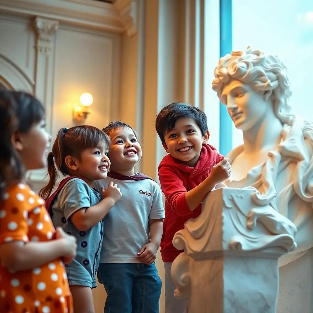 Children imagining great adventures, sailing across oceans in their minds, Mr. Jasper with a smile, warm lighting, creative and engaging atmosphere