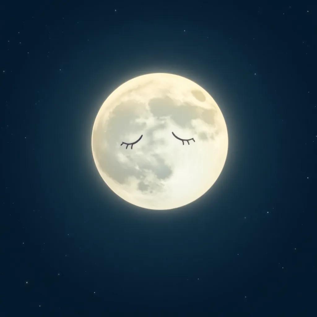 A sad moon with a soft glow, floating in a starry sky, feeling lonely, digital art, soft colors, melancholy atmosphere, high quality