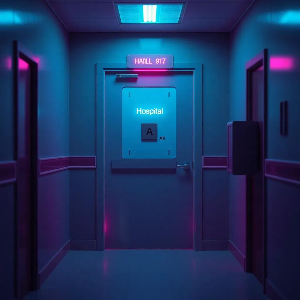 A cozy view of a hospital room door with the name 