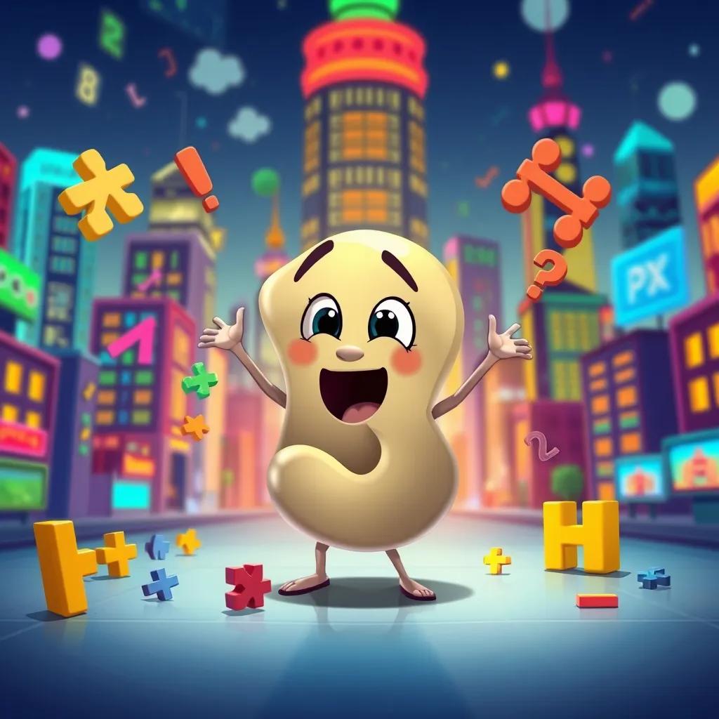 Image of A small number expressing excitement while learning from 'Mother', surrounded by colorful symbols of addition and subtraction, with a vibrant backdrop of the programming city, playful illustration, vivid colors, dynamic perspective, high quality