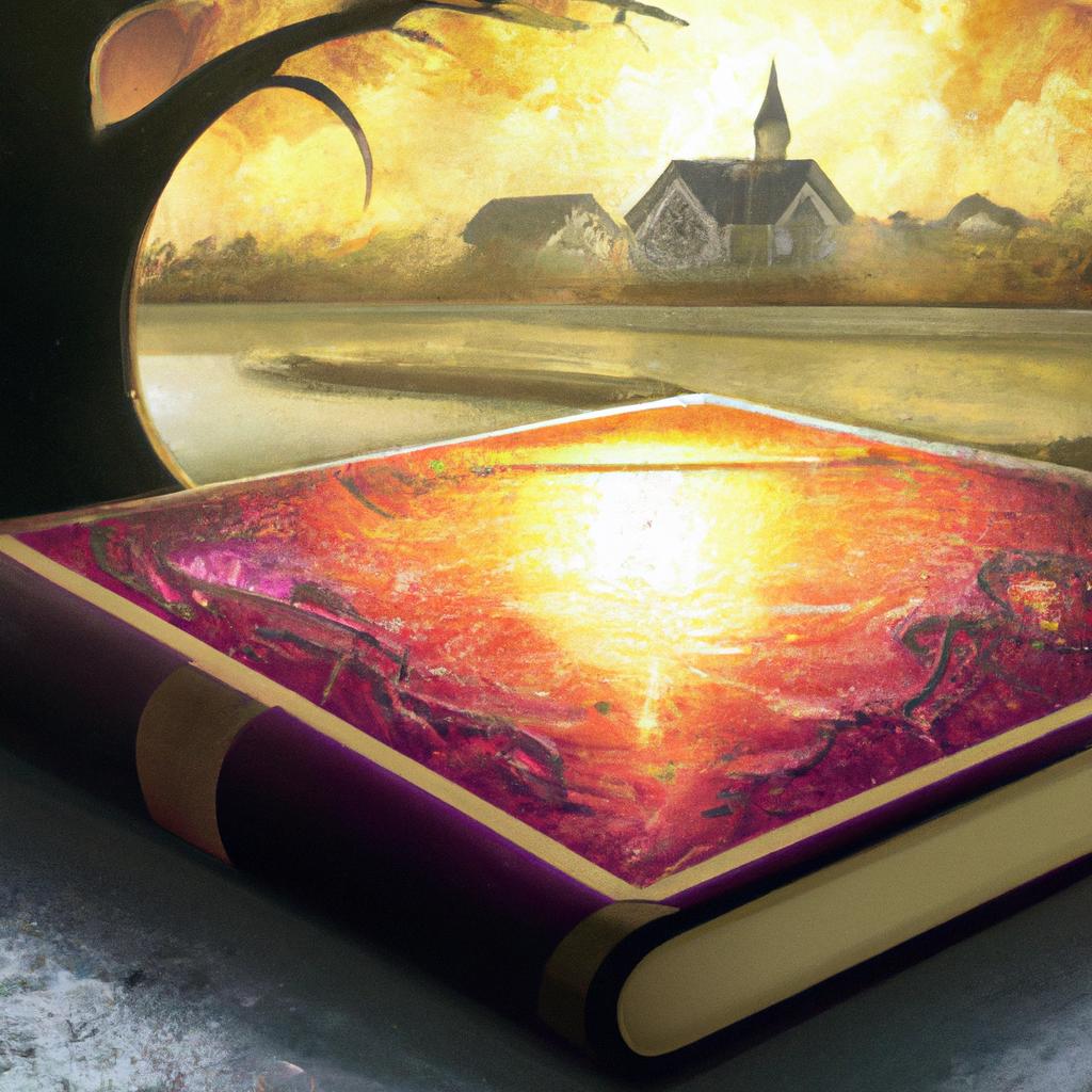 Image of A magical storybook glowing with a soft golden light and intricate designs on its cover.