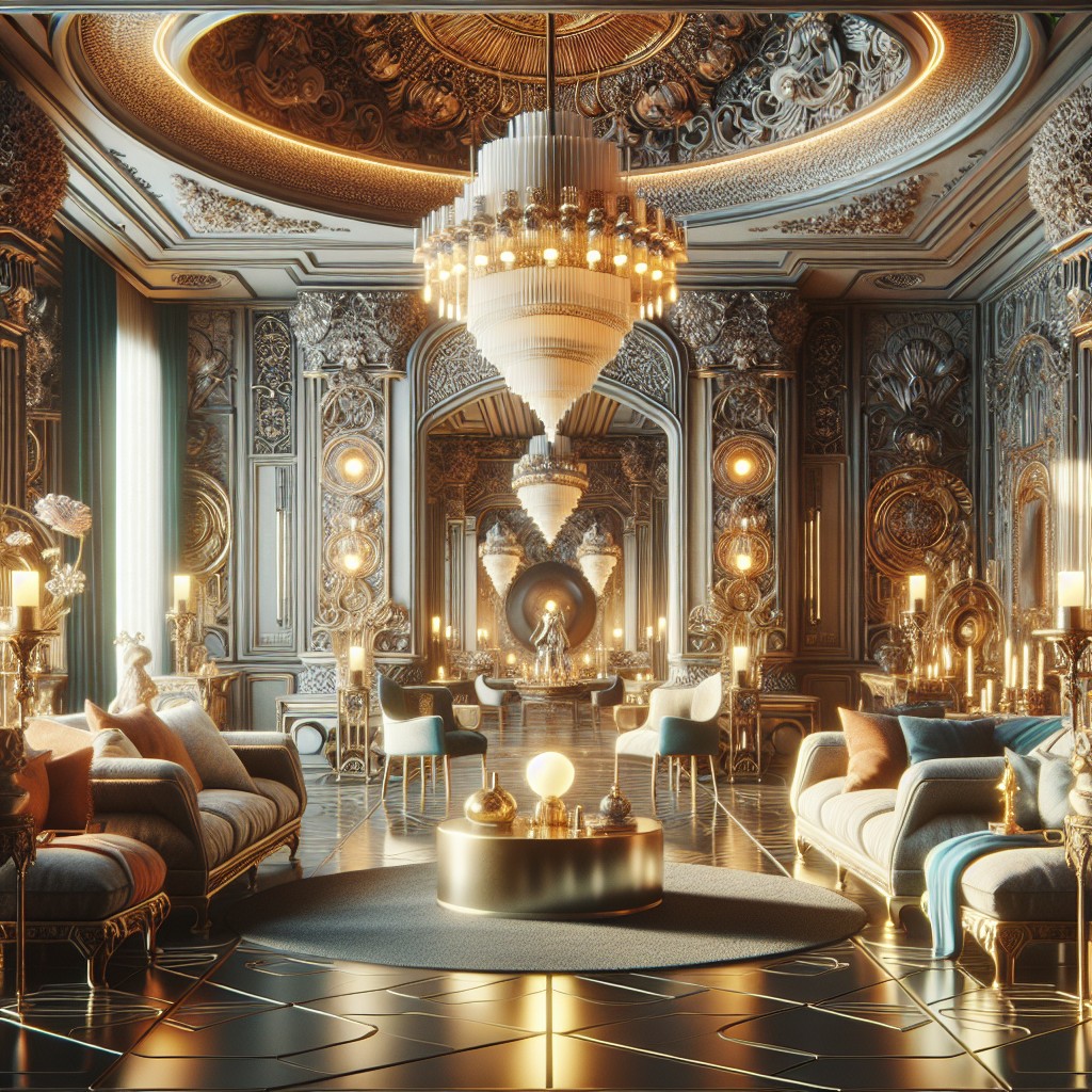 Image of A luxurious room filled with exquisite artwork and lavish furnishings, where Max finds solace.