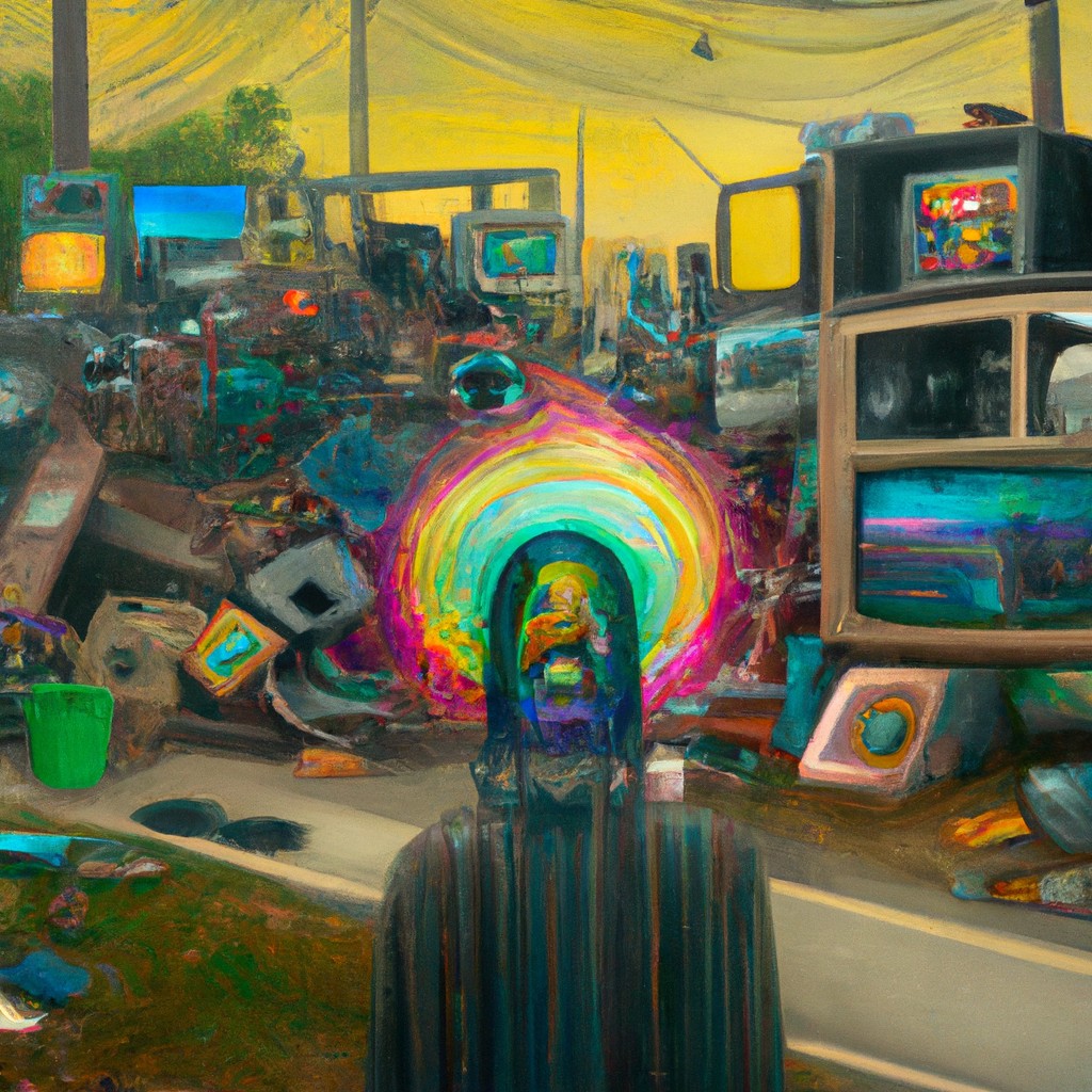 Image of A person with an open mind surrounded by vibrant colors and various objects symbolizing different interests.