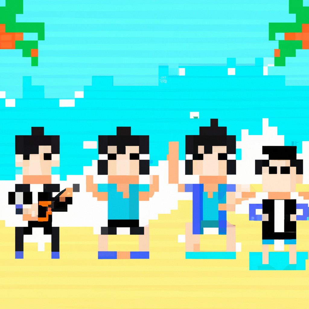 Image of The boys spend their days singing and dancing on the white sandy beaches, with their music attracting a crowd of adoring fans.