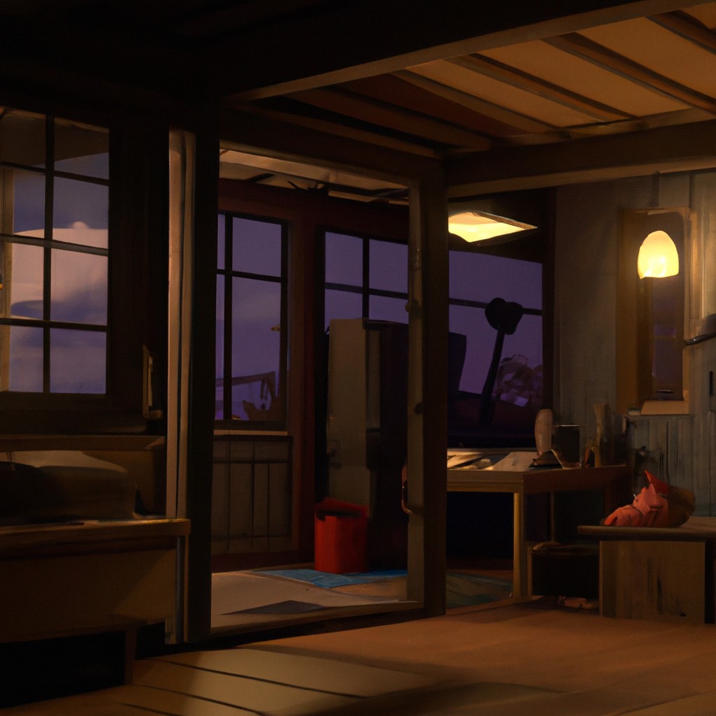 Image of A cozy apartment with warm lighting and comforting decorations.