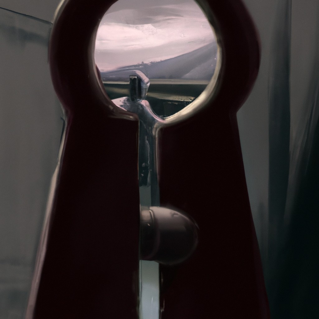 Image of A curious person peering through a keyhole, trying to understand people's pain.