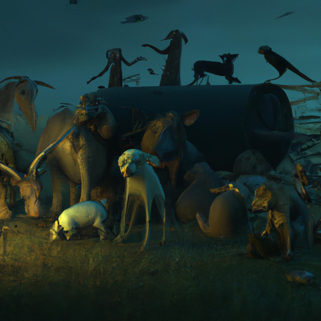 Image of Animals of different species gathering around the enchanter.