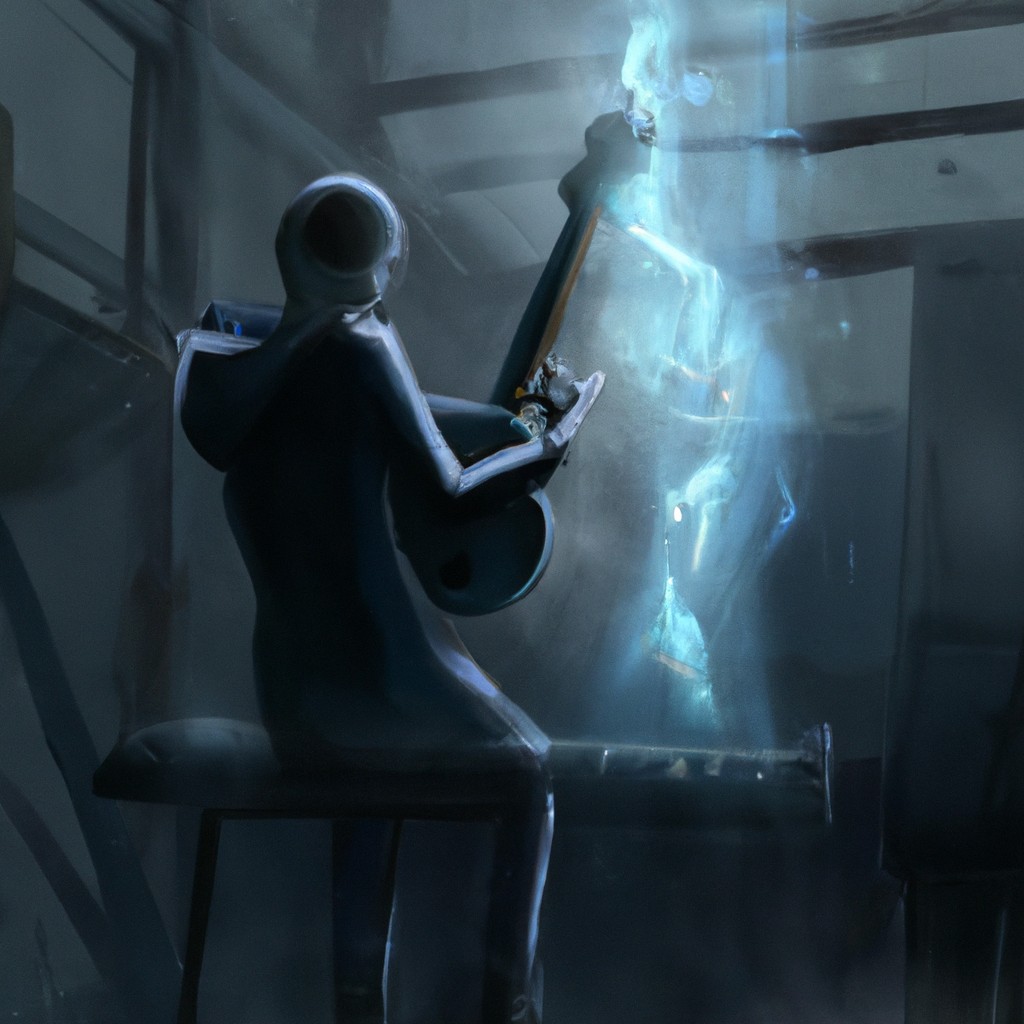 Image of A person playing a musical instrument, creating a symphony of emotions that resonates with the hearts of others.