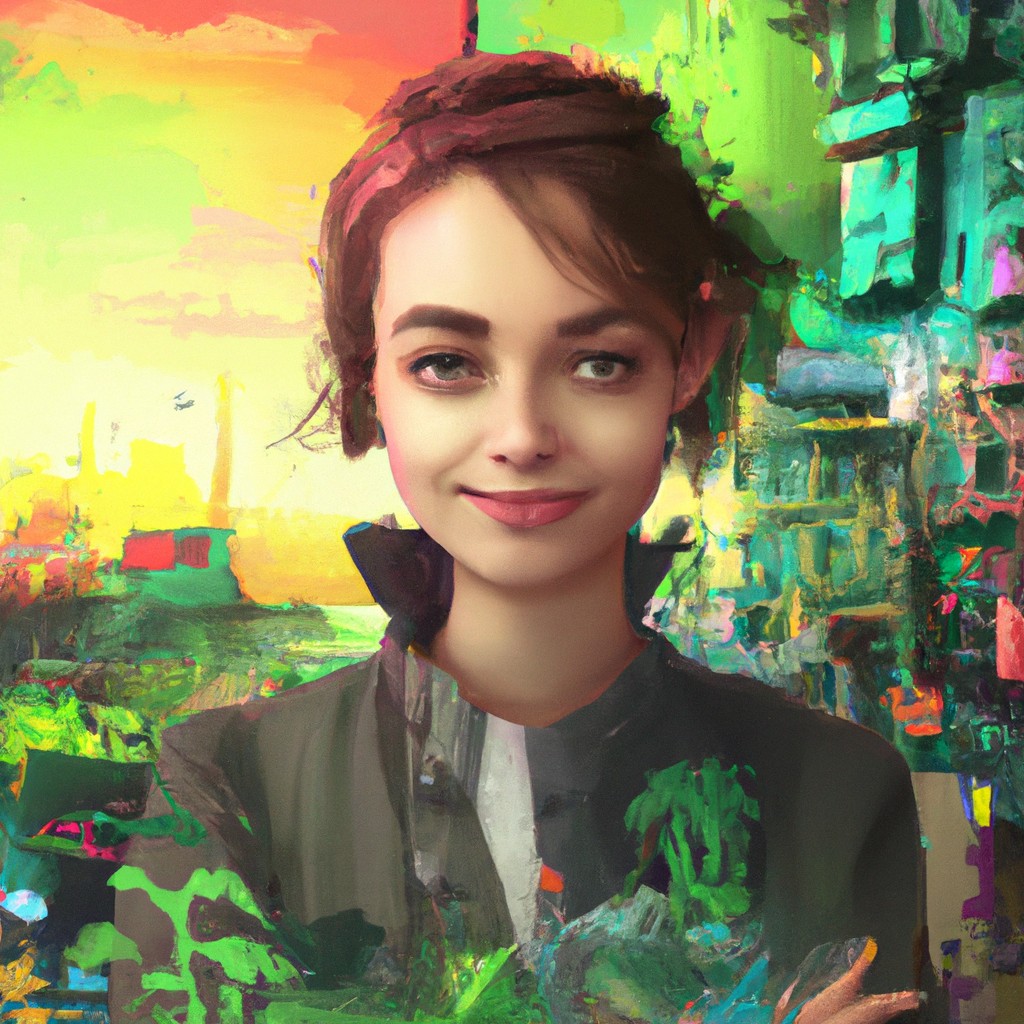 Image of A girl with bright eyes and a confident smile, surrounded by a world of colorful ideas and opportunities.