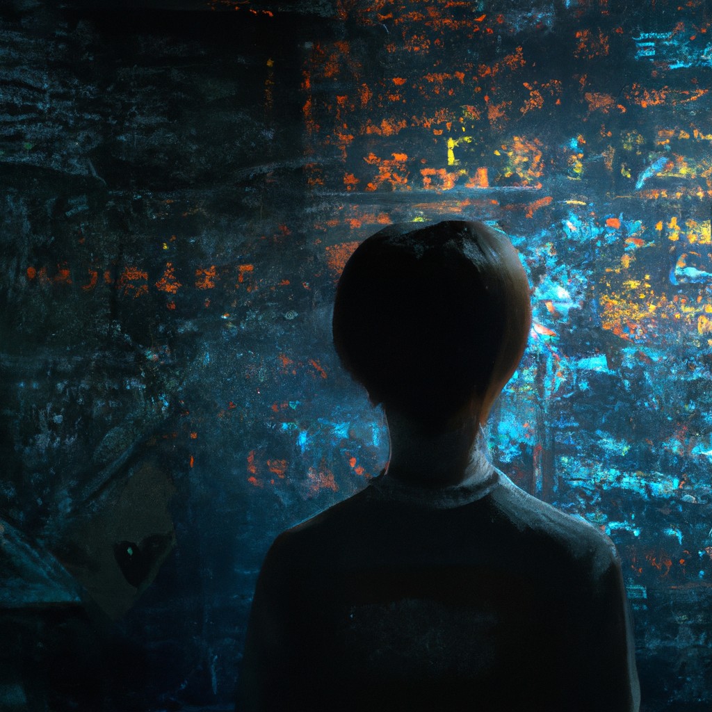 Image of A boy surrounded by equations and formulas, his mind buzzing with ideas.