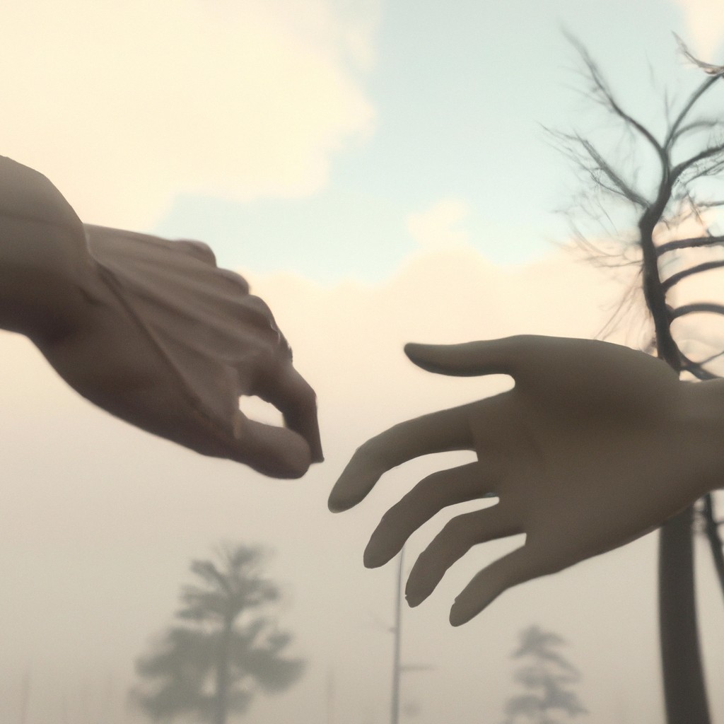 Image of A helping hand reaching out to someone in need, symbolizing the person's high sense of humanity.