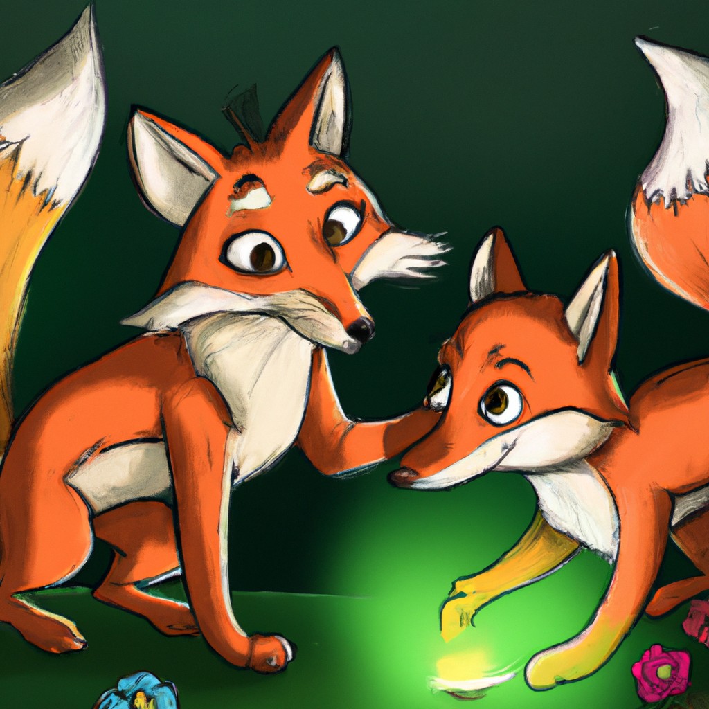 Image of Draw a mischievous fox trying to trick his friends.