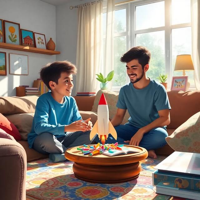 غلاف الكتاب القصة بعنوان: الأخوان اللذان صنعوا صاروخًا ورقيًا