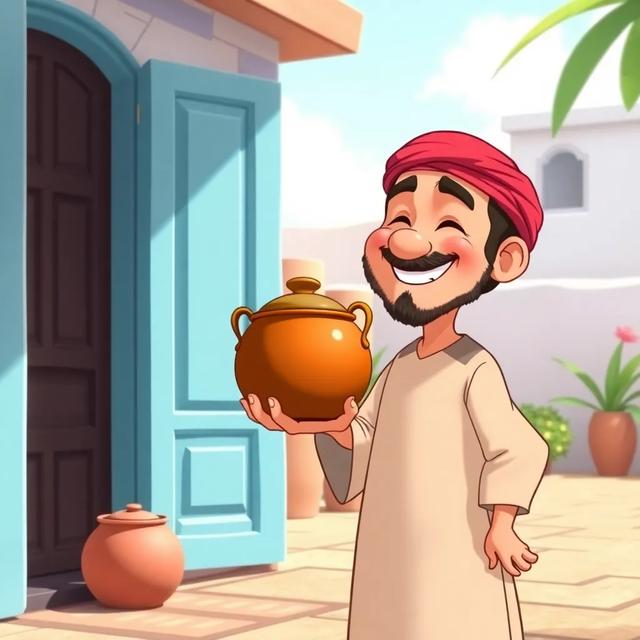 غلاف الكتاب القصة بعنوان: جُحا والإناء العجيب