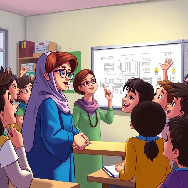 غلاف الكتاب القصة بعنوان: رحلة اكتشاف الدائرة الكهربائية مع الأستاذة هدى