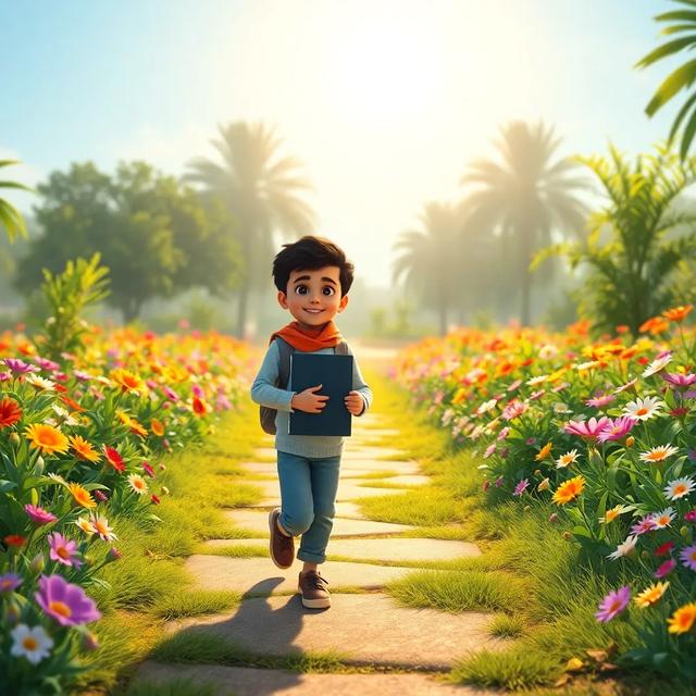 غلاف الكتاب القصة بعنوان: رحلة حمد في صباحٍ مشمس