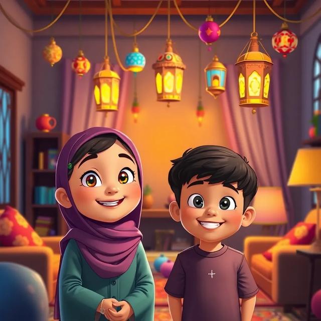 غلاف الكتاب القصة بعنوان: رحلة ليلى وأحمد مع الفانوس السحري