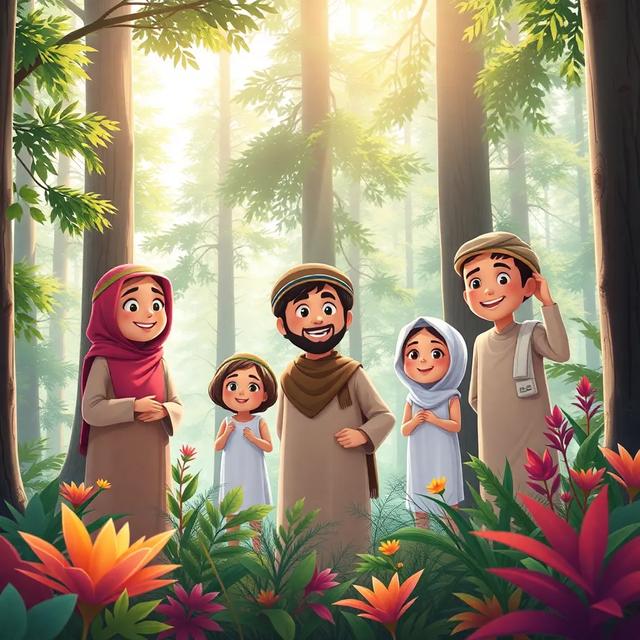 غلاف الكتاب القصة بعنوان: عائلة في الغابة