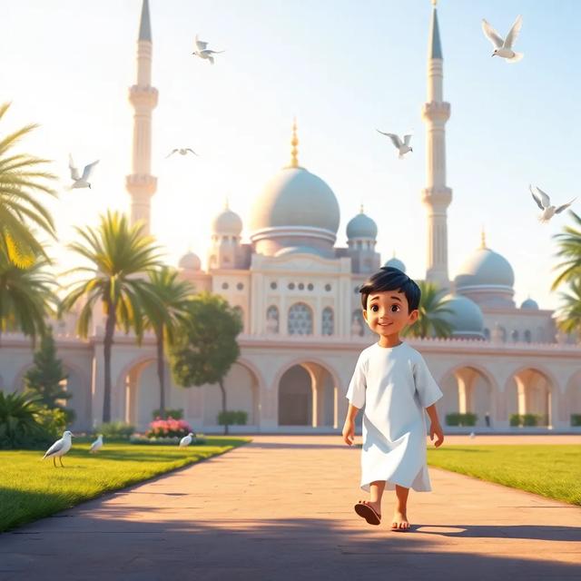 غلاف الكتاب القصة بعنوان: عمر والمسجد في الصبح الباكر