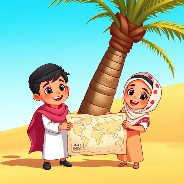 غلاف الكتاب القصة بعنوان: مغامرة علي ونورة في الواحة السحرية