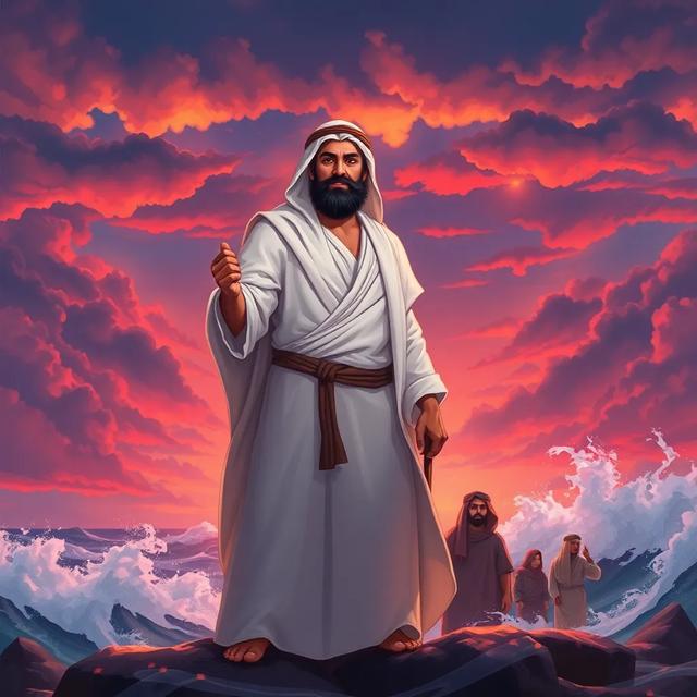غلاف الكتاب القصة بعنوان: موسى والبحر الهائج