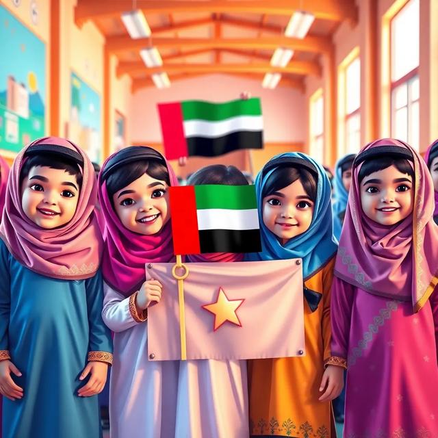 غلاف الكتاب القصة بعنوان: يوم العلم الإماراتي