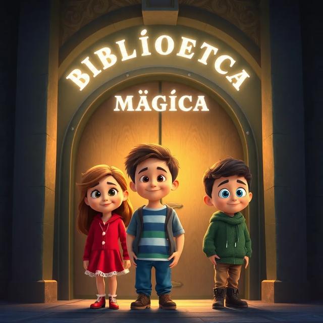 Capa do livro da história intitulada: A Biblioteca Mágica dos Amigos
