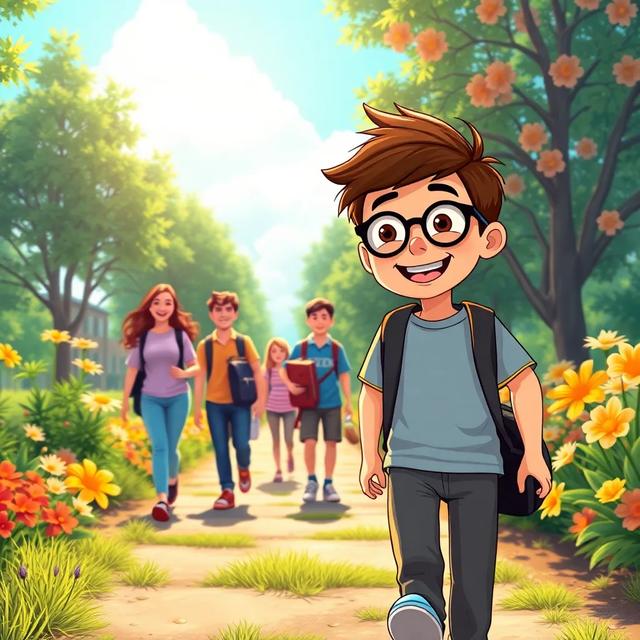 Book cover of the story titled: A Day at School and a Night of Adventure