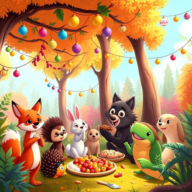 Capa do livro da história intitulada: A Festa dos Animais do Bosque