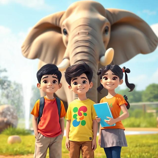 Book cover of the story titled: Ahmad, Fahd, and Alya's Animal Adventure