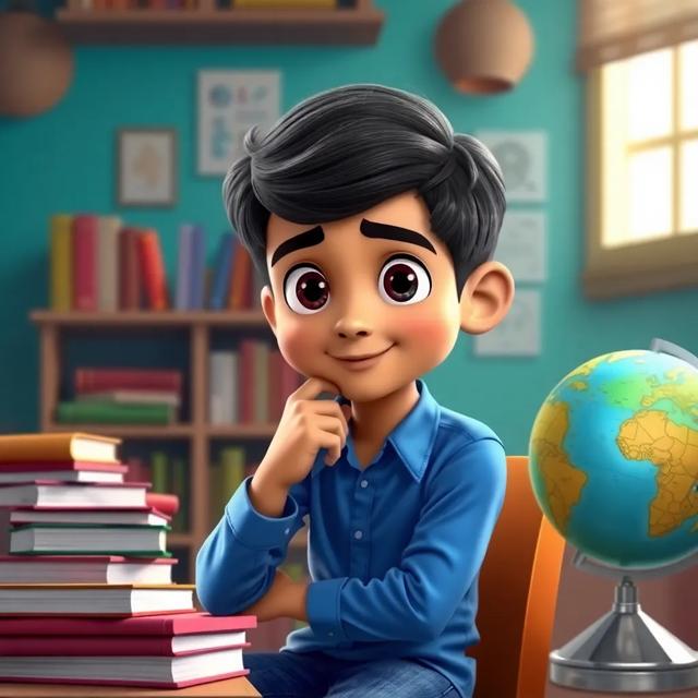Book cover of the story titled: Ahmed the Clever and Cheerful Boy