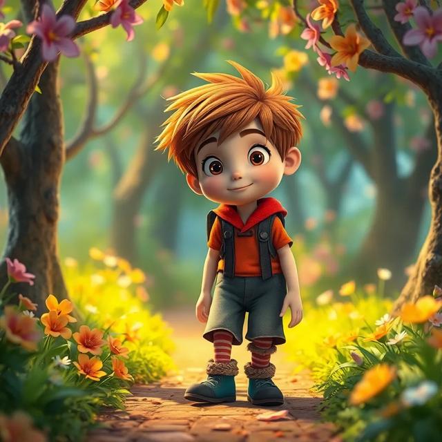 Capa do livro da história intitulada: As Aventuras de Miguel na Floresta Mágica