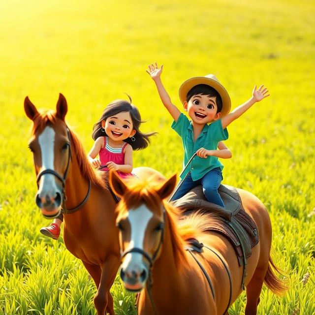 Portada del libro de la historia titulada: Aventuras a Caballo de Briana y Fabricio