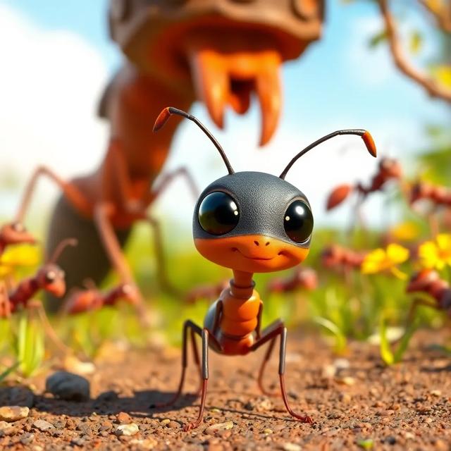 Book cover of the story titled: Benny the Brave Ant