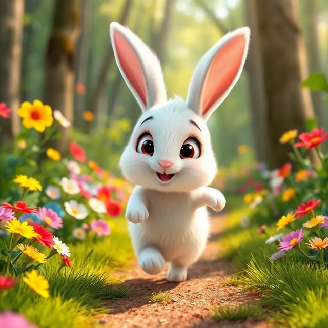 Book cover of the story titled: Benny the Bunny's Magical Flower Adventure