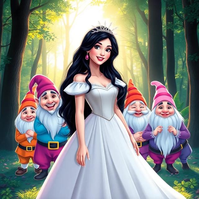 Portada del libro de la historia titulada: Blanca Nieves y los Siete Enanitos