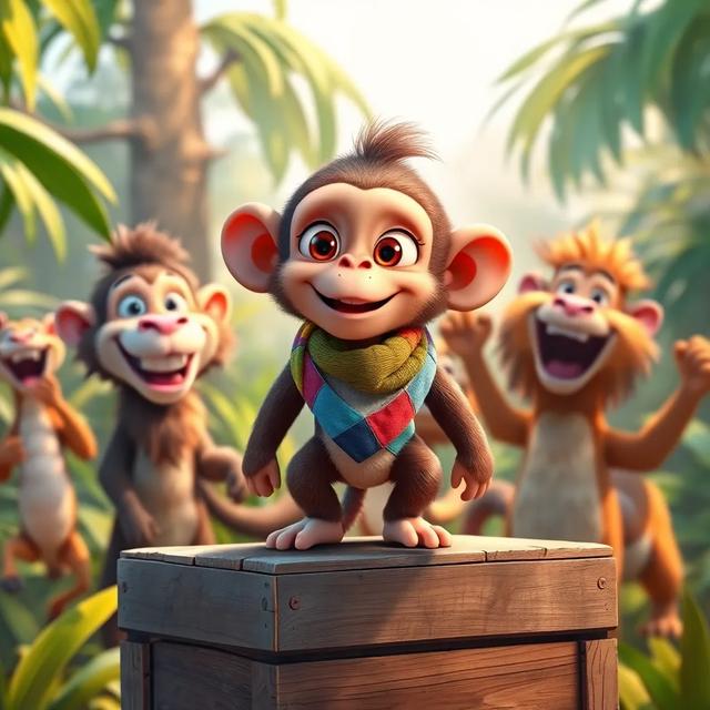 Book cover of the story titled: Buttpunch the Brave Monkey