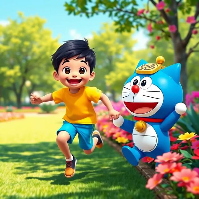 Book cover of the story titled: Chaitanya's Adventure with Doraemon