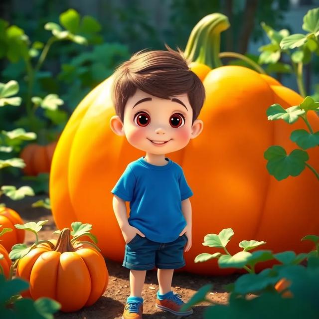 Book cover of the story titled: Chuck and the Giant Pumpkin