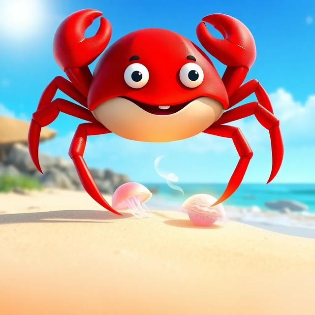 Book cover of the story titled: Crabby and the Dancing Jellyfish