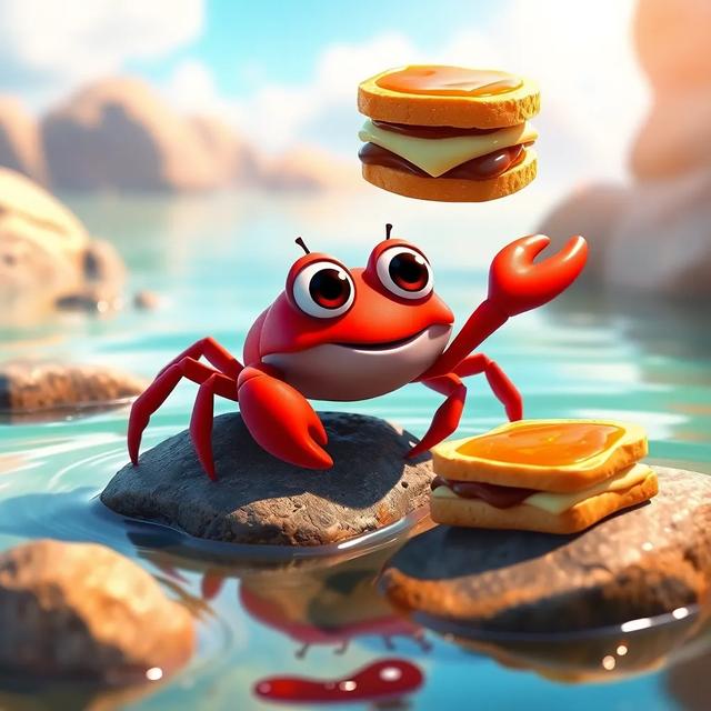 Book cover of the story titled: Crabby's Jam Sandwich Adventure